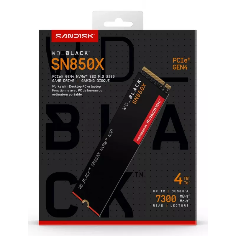 WESTERN DIGITAL SSD - WD_BLACK SN850X - 4TB - Pci-e Gen4 x4 - M.2 2280