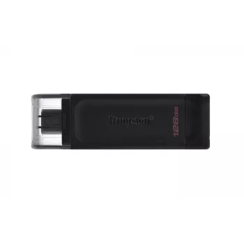 Kingston Technology DataTraveler 128GB USB-C 3.2 Gen 1 70, 128 GB, USB Type-C, 3.2 Gen 1 (3.1 Gen 1), Kappe, 7 g, Schwarz