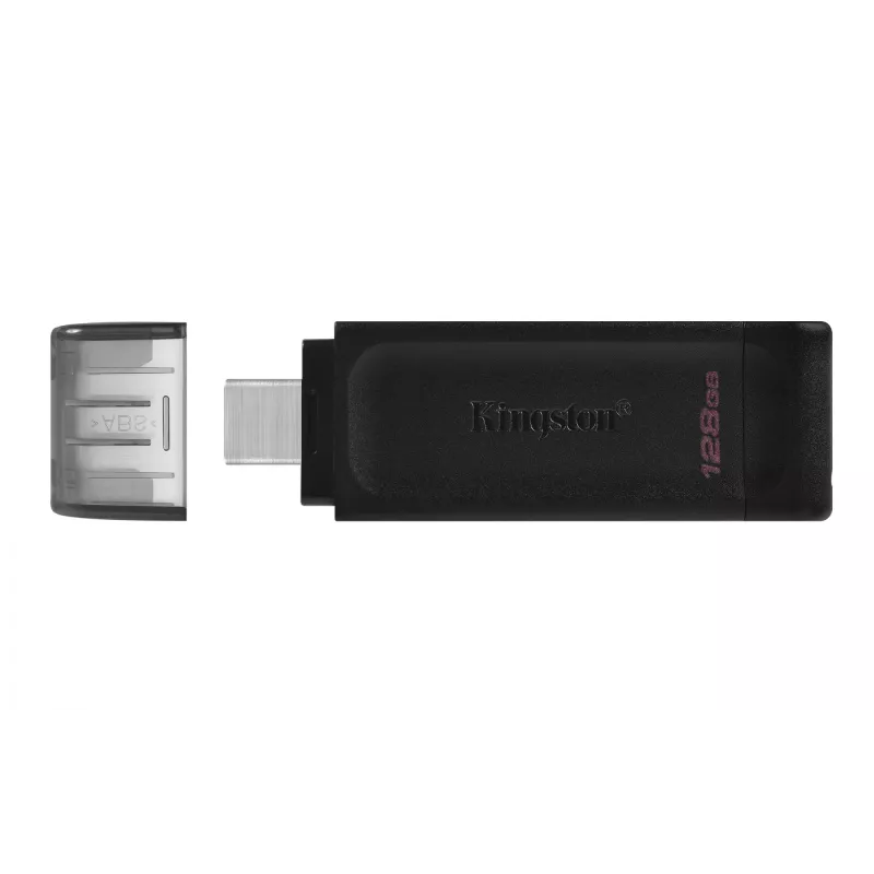 Kingston Technology DataTraveler 128GB USB-C 3.2 Gen 1 70, 128 GB, USB Type-C, 3.2 Gen 1 (3.1 Gen 1), Kappe, 7 g, Schwarz