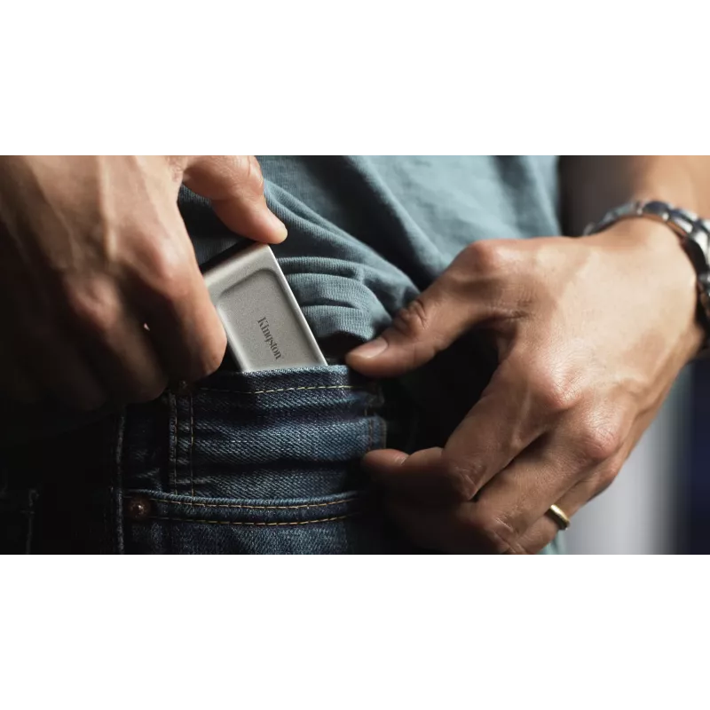 Kingston Technology 500G PORTABLE SSD XS2000, 500 GB, USB Type-C, 3.2 Gen 2 (3.1 Gen 2), 2000 MB/s, Schwarz, Silber