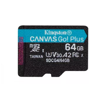 Kingston Technology 64GB microSDXC Canvas Go Plus Gen4 200MB/s A2 U3 V30 Karte + Adapter