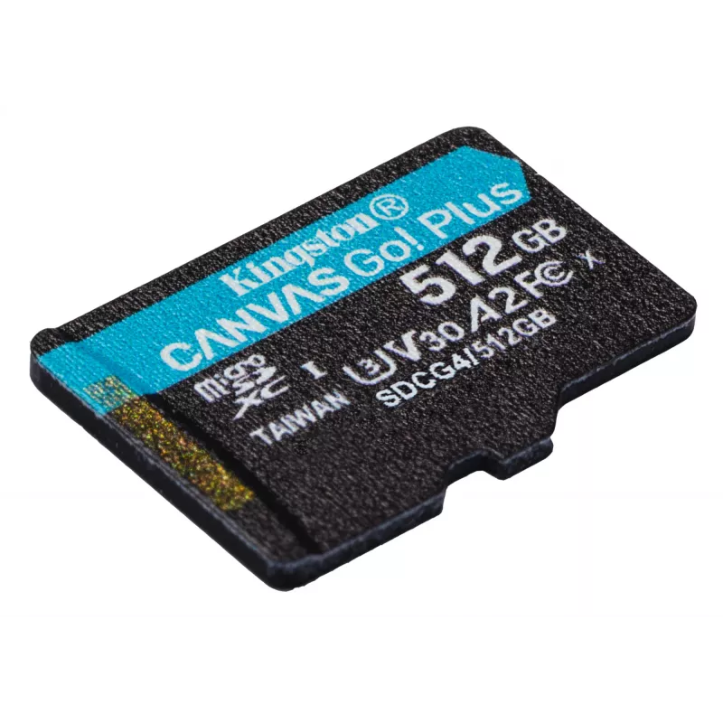 Kingston Technology 512GB microSDXC Canvas Go Plus Gen4 200MB/s A2 U3 V30 Karte + Adapter