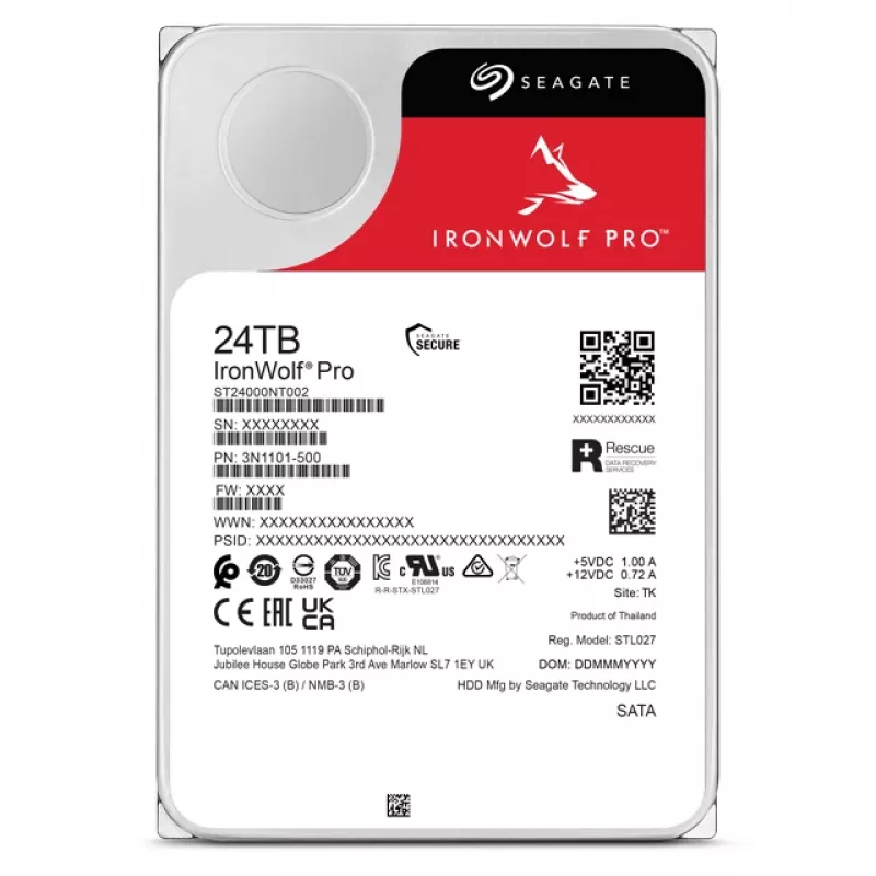 Seagate IronWolf Pro ST24000NT002 interne Festplatte 24 TB 7200 RPM 512 MB 3,5 Zoll Serial ATA III