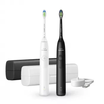 Philips Sonicare Series 5300 HX7109/01 wiederaufladbare Schallzahnbürste, 2 Handstücke, 2 Bürstenköpfe, 62.000 Bewegungen/Min., 2 Geschwindigkeiten, Reiseetui