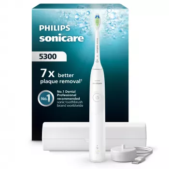 Schallzahnbürste Philips Series 5300 HX7108/02 — 62.000 Bewegungen/Min., 2 Geschwindigkeiten, Drucksensor, Reiseetui