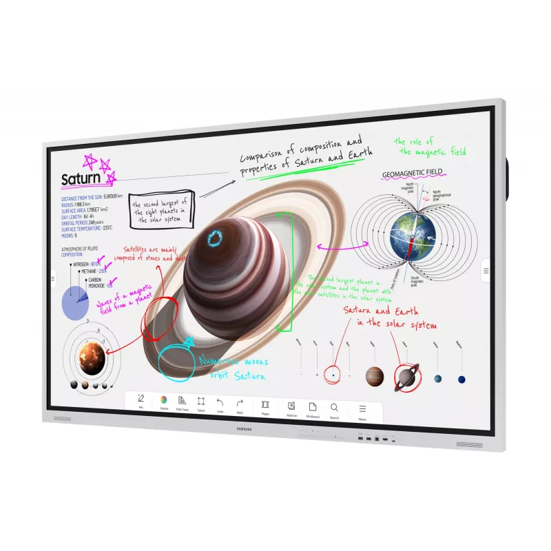 Samsung WM75B interaktives Whiteboard 190,5 cm (75 Zoll) 3840 x 2160 Pixel Touchscreen Grau, Weiß