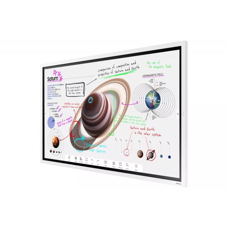 Samsung WM65B interaktives Whiteboard 165,1 cm (65 Zoll) 3840 x 2160 Pixel Touchscreen Grau, Weiß