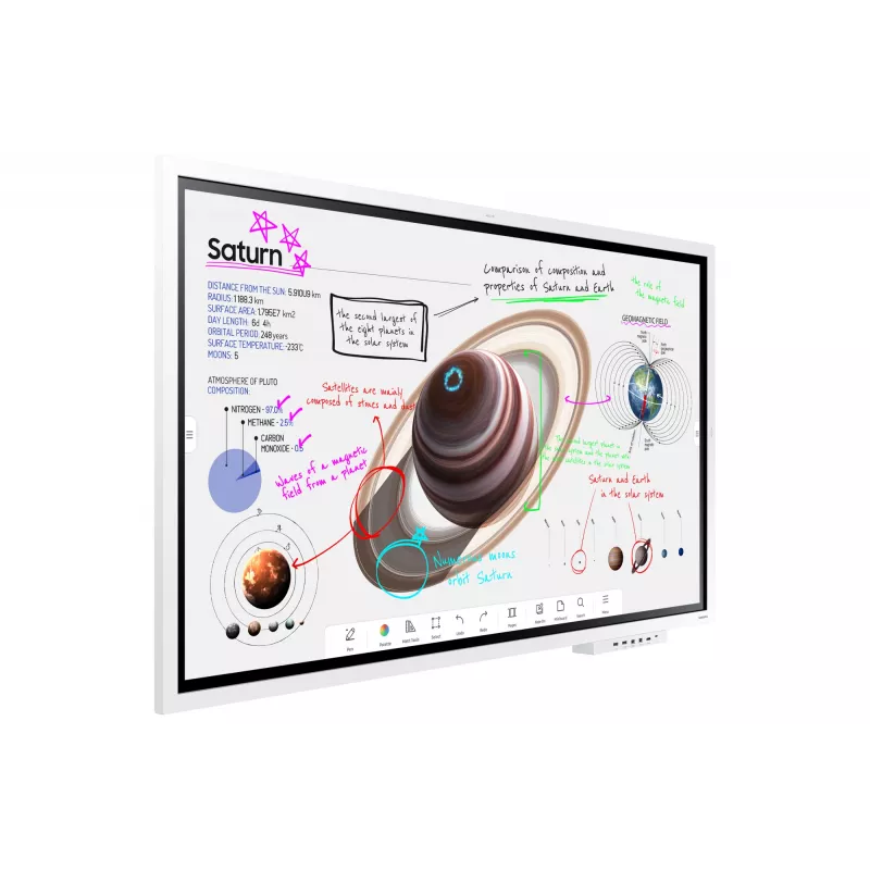 Samsung WM65B interaktives Whiteboard 165,1 cm (65 Zoll) 3840 x 2160 Pixel Touchscreen Grau, Weiß