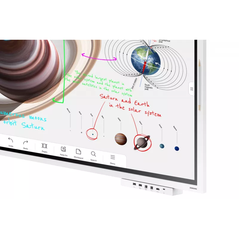 Samsung WM65B interaktives Whiteboard 165,1 cm (65 Zoll) 3840 x 2160 Pixel Touchscreen Grau, Weiß