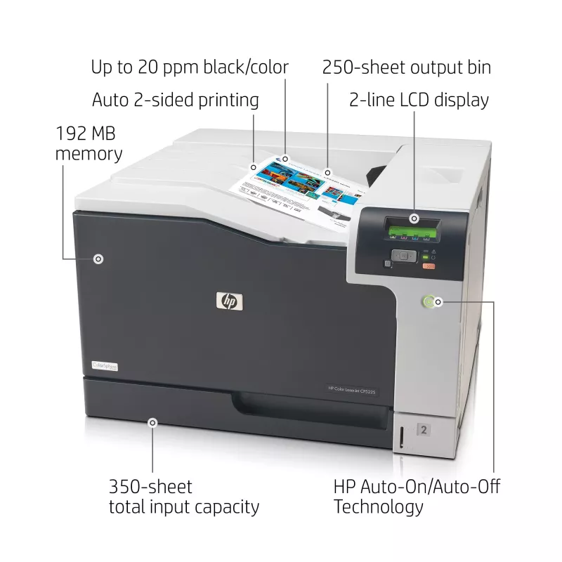 HP Color LaserJet Professional CP5225dn Drucker, Laser, Farbe, 600 x 600 DPI, A3, 20 Seiten/min, Duplexdruck