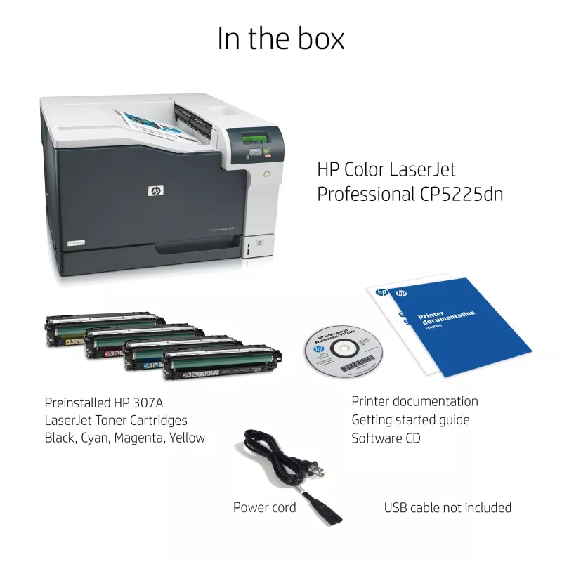 HP Color LaserJet Professional CP5225dn Drucker, Laser, Farbe, 600 x 600 DPI, A3, 20 Seiten/min, Duplexdruck