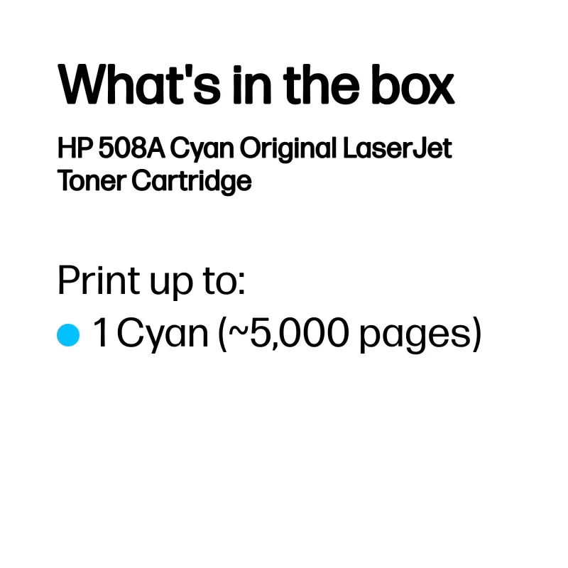 HP 508A Cyan Original LaserJet Tonerkartusche, 5000 Seiten, Cyan, 1 Stück