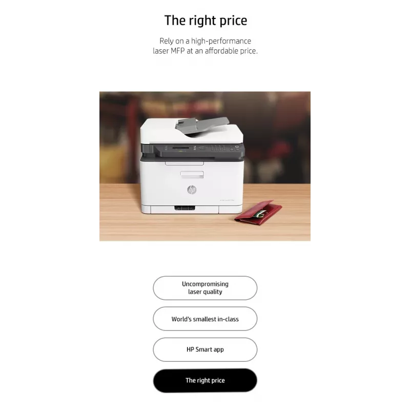 HP Color Laser MFP 179fnw, Laser, Farbdruck, 600 x 600 DPI, A4, Direktdruck, Schwarz, Weiß