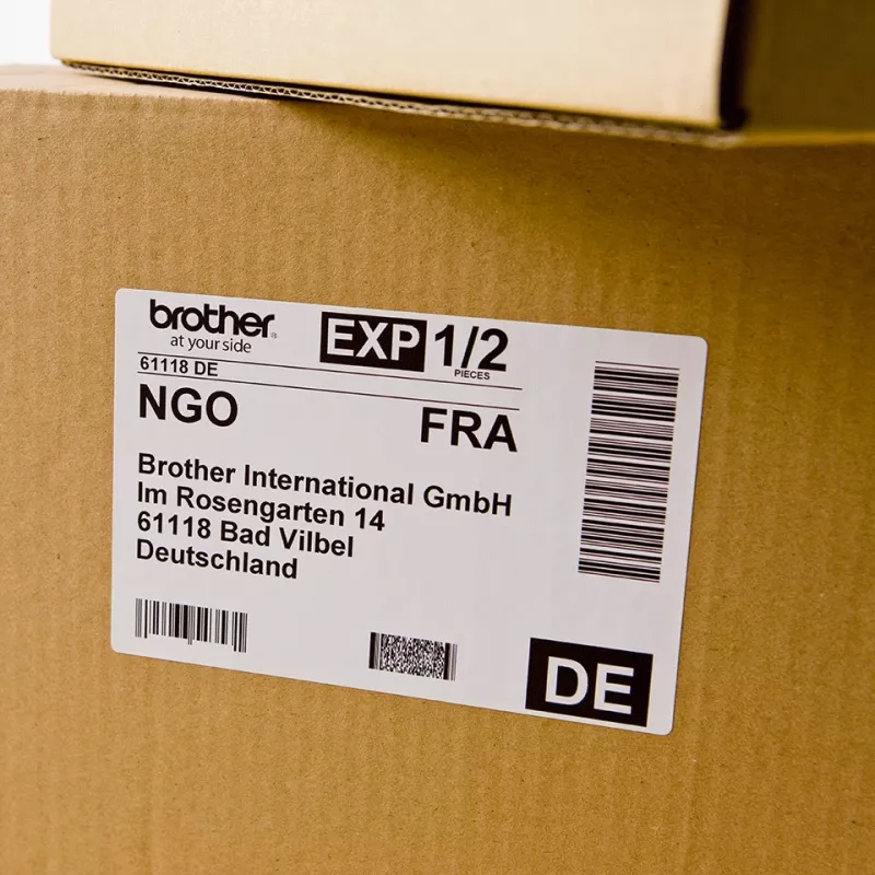 Versandetiketten Brother DK11202 Schwarz auf Weiß 62 mm