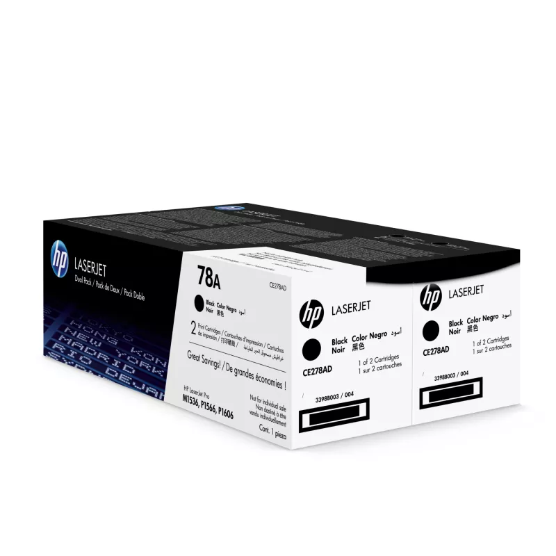 HP 78A 2er-Pack schwarze Original LaserJet-Tonerpatronen, 4200 Seiten, Schwarz, 2 Stk.