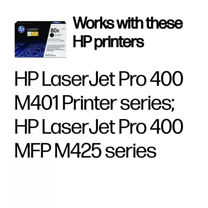 HP 80X CF280X Tonerkartusche mit hoher Reichweite, 6900 Seiten, schwarz