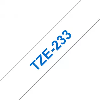 Brother TZE-233 Schriftband blau auf weiß