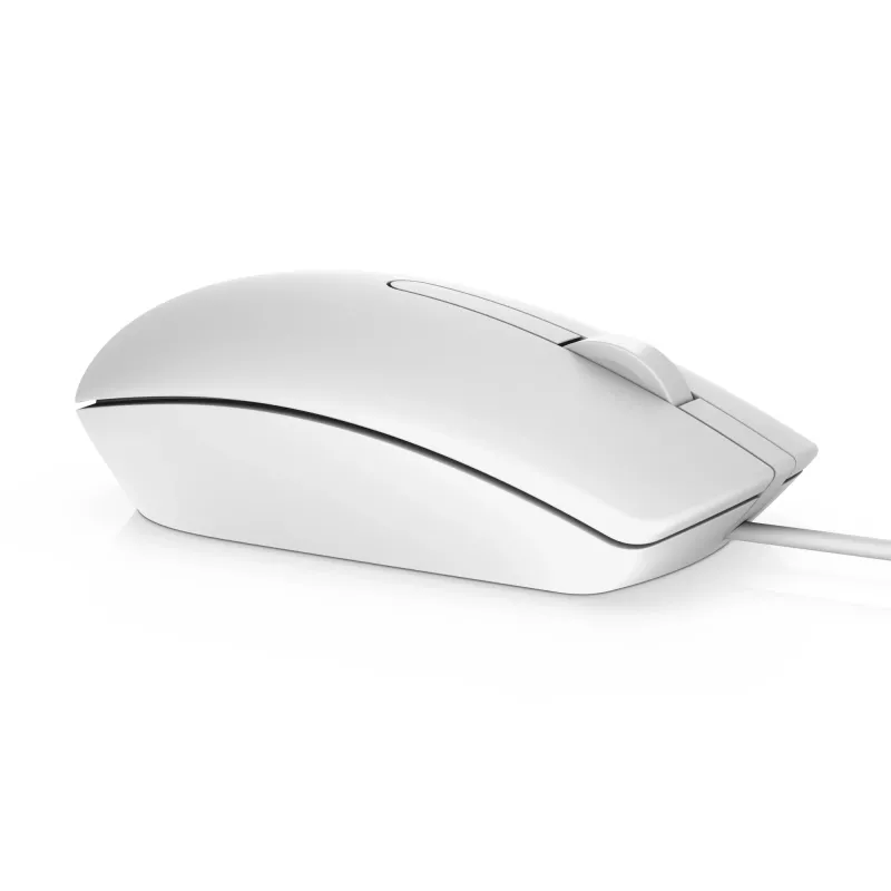 DELL Kabelgebundene Maus - MS116 - Weiß, Beidhändig, Optisch, USB Typ-A, 1000 DPI, Weiß