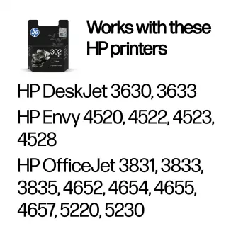 HP 302XL Original Tintenpatrone Schwarz mit hoher Reichweite, Schwarz, 1 St., 430 Seiten