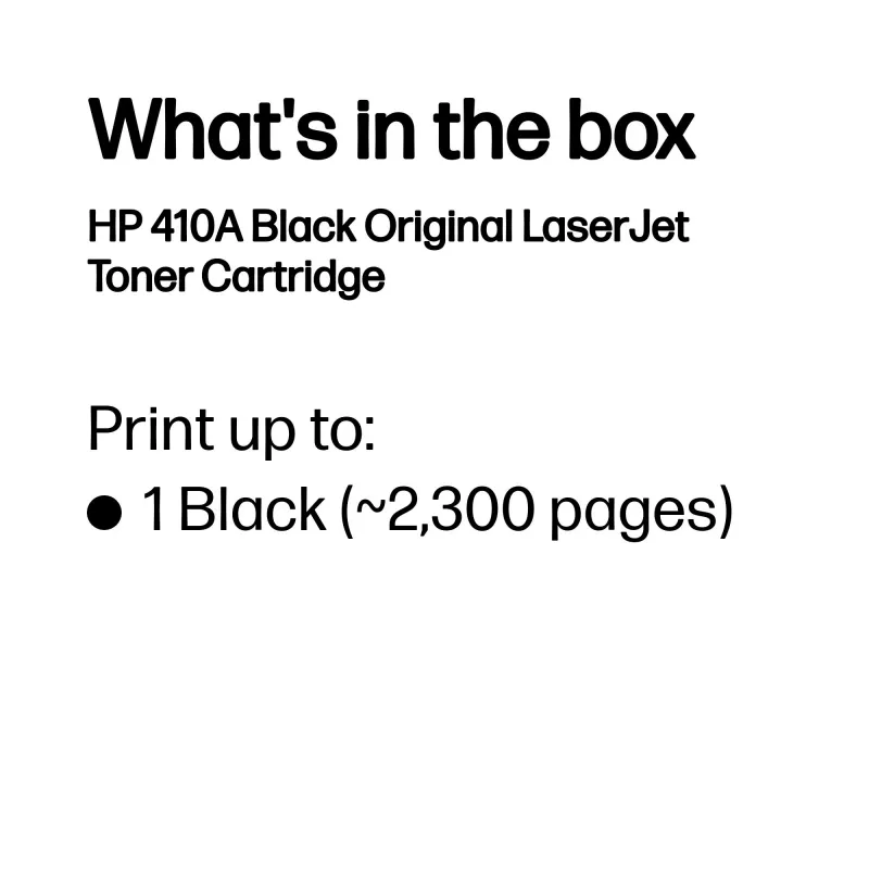 HP 410A Black Original LaserJet Tonerkartusche, 2300 Seiten, Schwarz, 1 Stück