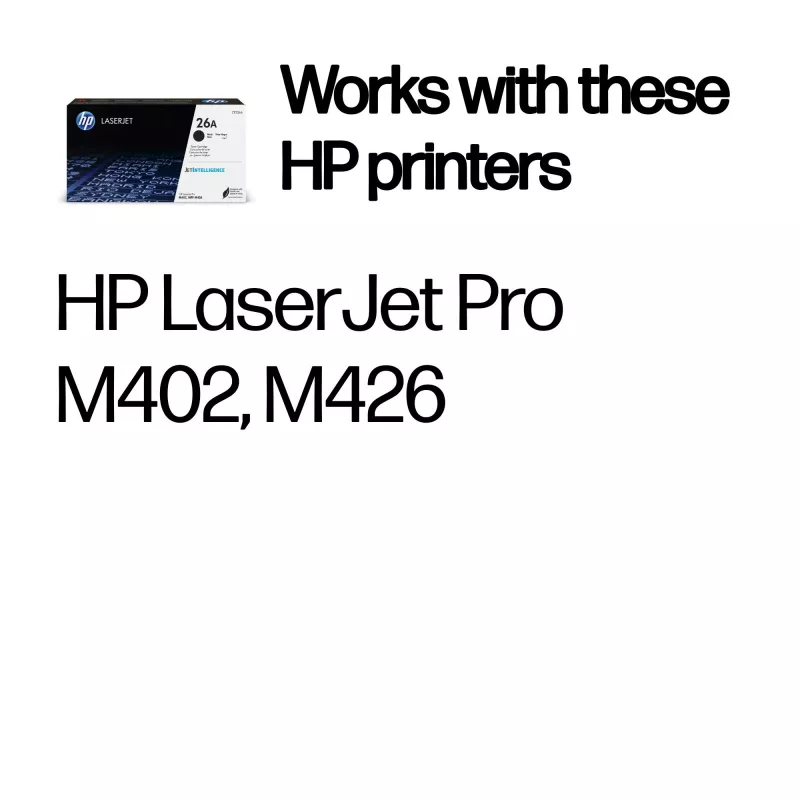 HP 26A Original LaserJet Tonerkartusche Schwarz, 3100 Seiten, Schwarz, 1 Stück