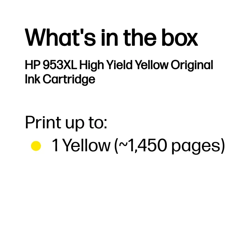 HP 953XL Gelbe Original-Tintenpatrone mit hoher Reichweite, Gelb, 1 Stk., 1450 Seiten