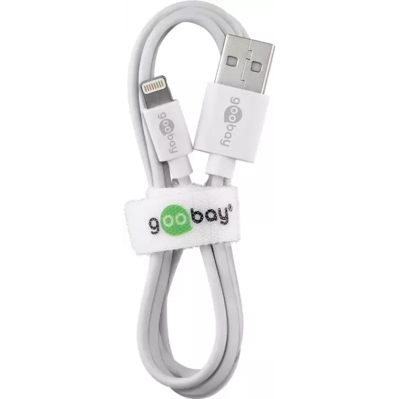 Lade- und Synchronisationskabel GOOBAY Lightning auf USB A 1 m, 5W / 1A, weiß