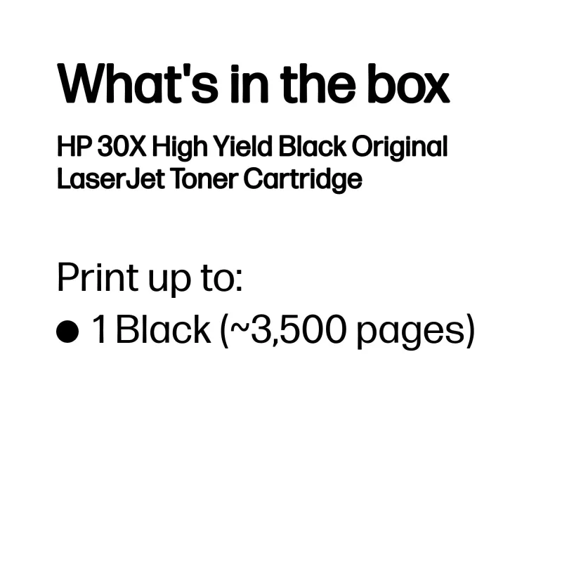 HP 30X High Yield Schwarz Original LaserJet Tonerkartusche, 3500 Seiten, Schwarz, 1 Stück