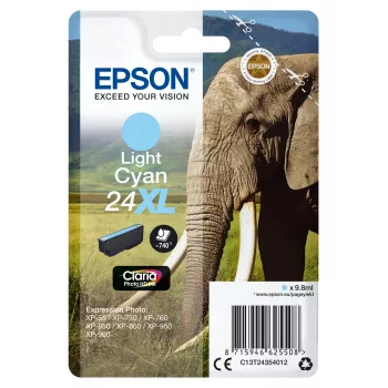 Epson 24XL Hellcyan Tintenpatrone, 740 Seiten (C13T24354012)