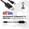 Club 3D CAC-1115 Mini-DisplayPort-1.4-auf-DisplayPort-1.4-Kabel, HBR3, 8K60Hz, 2 m, Schwarz