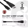 Club 3D CAC-1351 Micro-HDMI-auf-HDMI-2.0-Kabel, 4K60Hz, Stecker/Stecker, 1 m, Schwarz