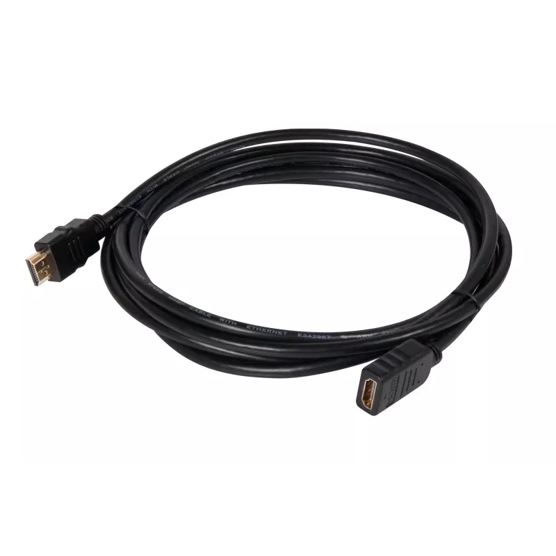 Club 3D CAC-1321 High-Speed-HDMI-2.0-Verlängerungskabel, 4K60Hz, Stecker/Buchse, 3 m, Schwarz