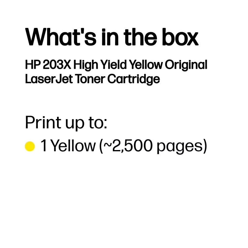 HP LaserJet 203X High Yield Yellow Original Toner Cartridge