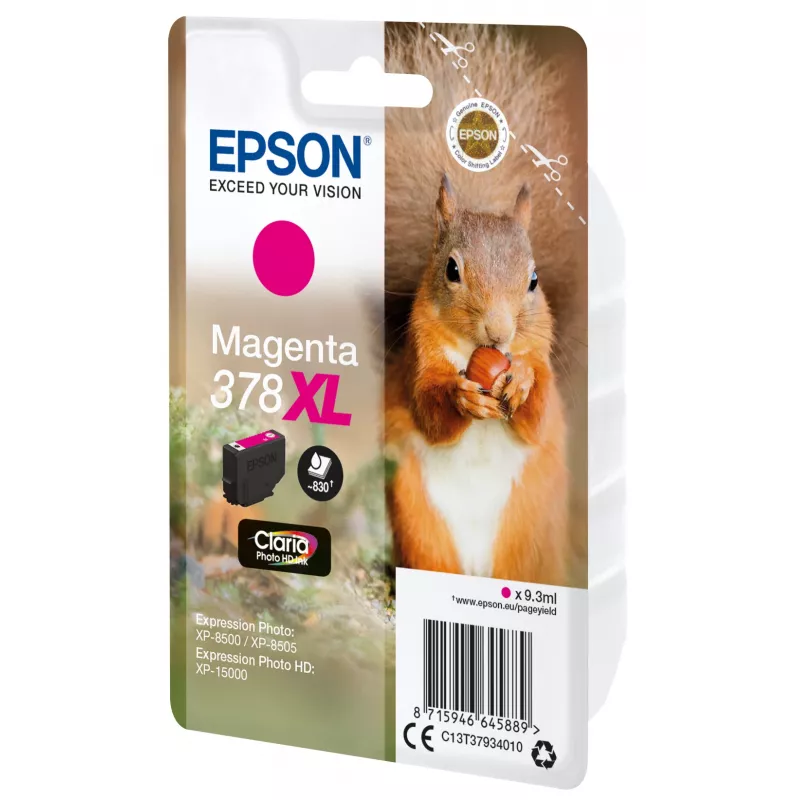 Epson 378XL Tintenpatrone Magenta, Claria Photo HD, 9,3 ml (C13T37934010)