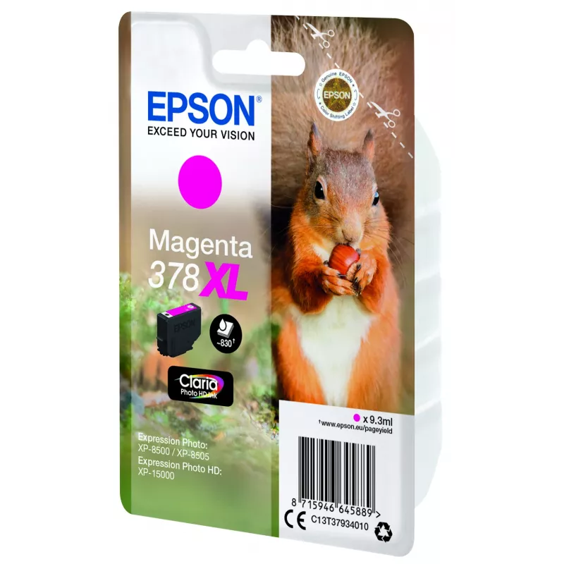 Epson 378XL Tintenpatrone Magenta, Claria Photo HD, 9,3 ml (C13T37934010)