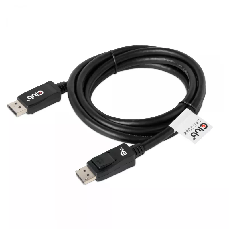 Club 3D CAC-2068 DisplayPort-1.4-Kabel, HBR3, 32,4 Gbit/s, 8K60Hz, St/St, 2 m, Schwarz
