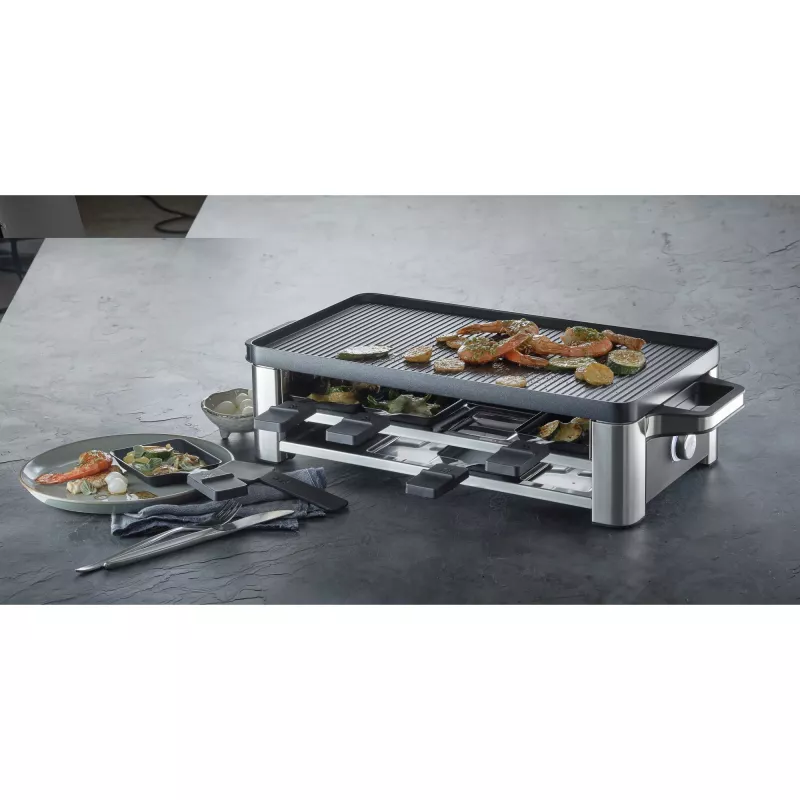 WMF Lono 0415040011 Raclettegrill 8 Person(en) 1500 W Schwarz, Chrom