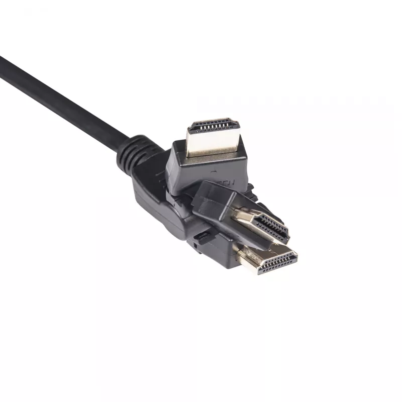 Club 3D CAC-1360 HDMI-2.0-Kabel mit Ethernet, 360° drehbar, 4K60Hz UHD, St/St, 2 m, Schwarz