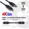 Club 3D CAC-1360 HDMI-2.0-Kabel mit Ethernet, 360° drehbar, 4K60Hz UHD, St/St, 2 m, Schwarz