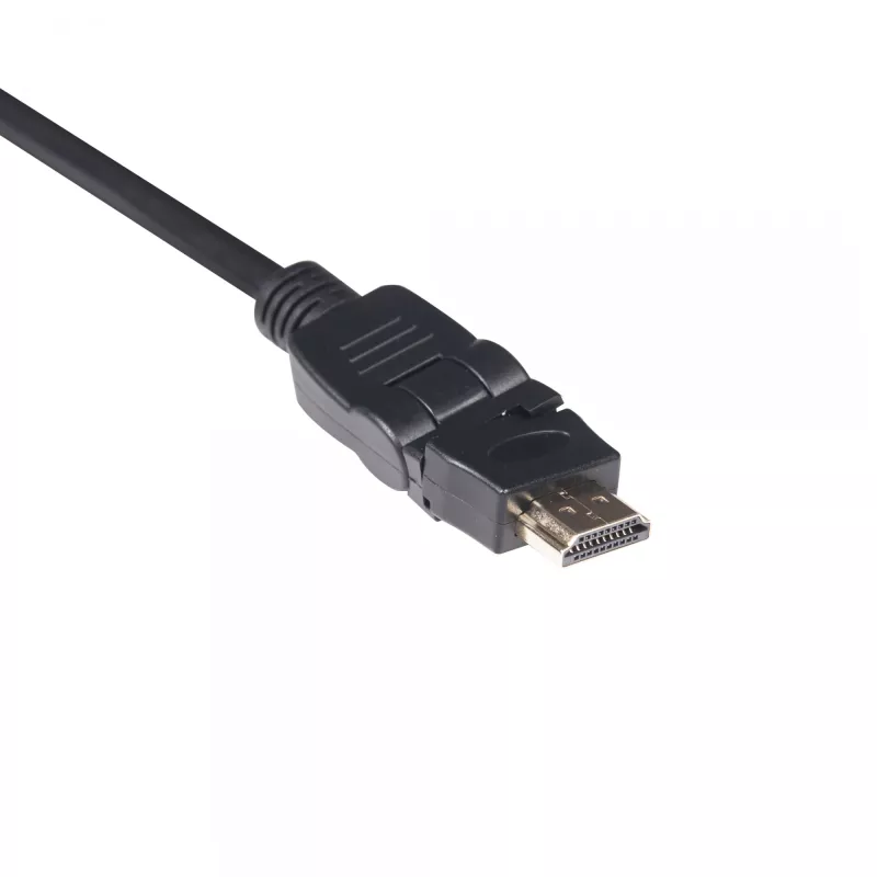 Club 3D CAC-1360 HDMI-2.0-Kabel mit Ethernet, 360° drehbar, 4K60Hz UHD, St/St, 2 m, Schwarz