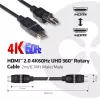 Club 3D CAC-1360 HDMI-2.0-Kabel mit Ethernet, 360° drehbar, 4K60Hz UHD, St/St, 2 m, Schwarz