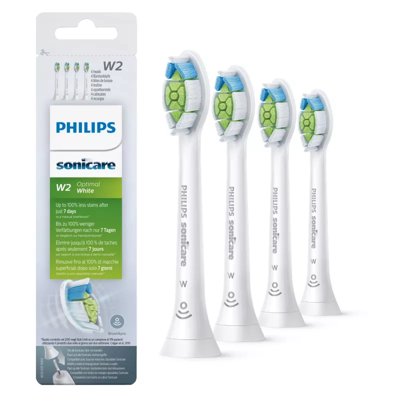 Philips Sonicare W Optimal White HX6064/10 4er-Pack Schallzahnbürstenköpfe