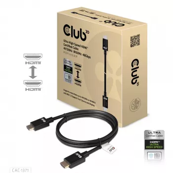 CLUB3D Ultra High Speed HDMI 4K120Hz, 8K60Hz zertifiziertes Kabel 48Gbps M/M 1 m/3.28 ft