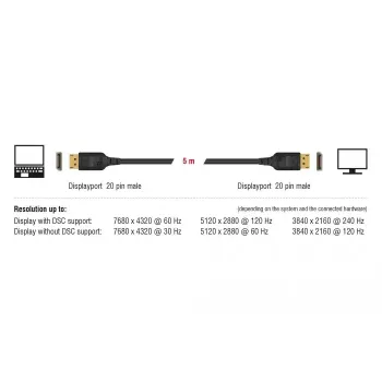 DisplayPort-Kabel DeLOCK 85663 5 m Schwarz