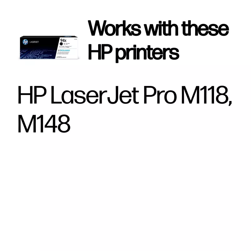 HP 94X High Yield Schwarz Original LaserJet Tonerkartusche, 2800 Seiten, Schwarz, 1 Stück