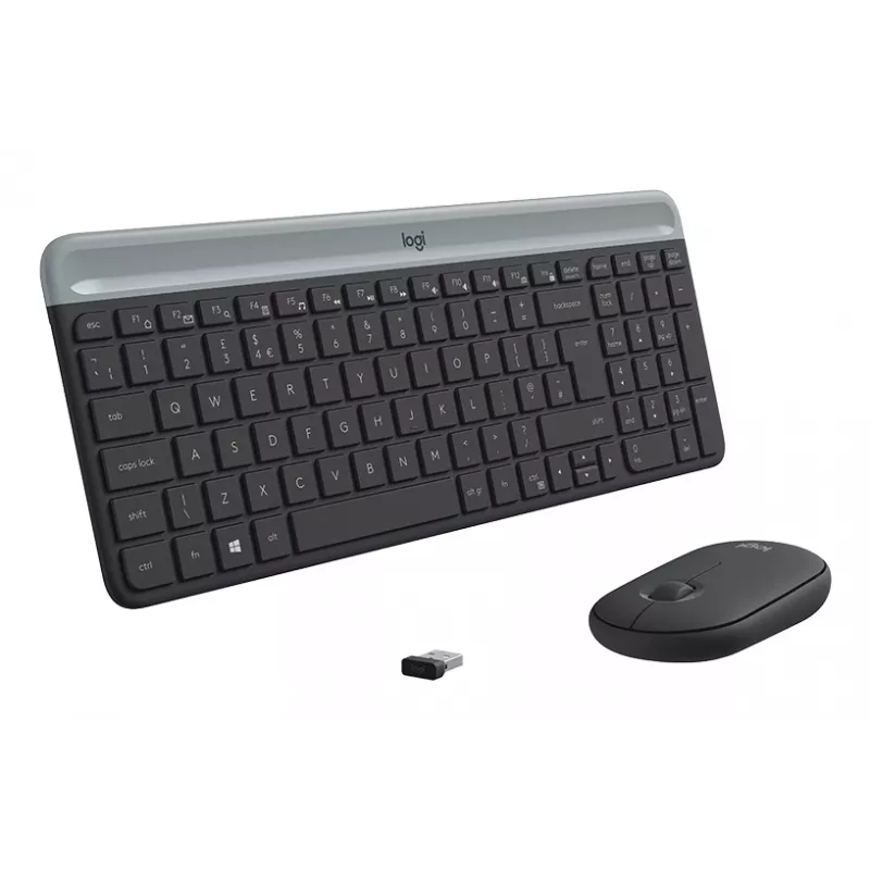 LOGITECH Slim Wireless Keyboard And Mouse Combo Mk470 - Graphite Qwerty Dansk/ Norsk/ Svenska