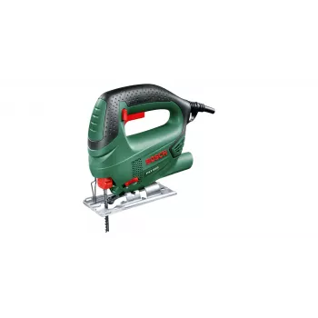 Stichsäge Bosch PST 650 — 500 W, 300 W Abgabeleistung, 65 mm Schnitttiefe in Holz, 4 mm in Stahl, obenliegender Griff, werkzeugloser Sägeblattwechsel