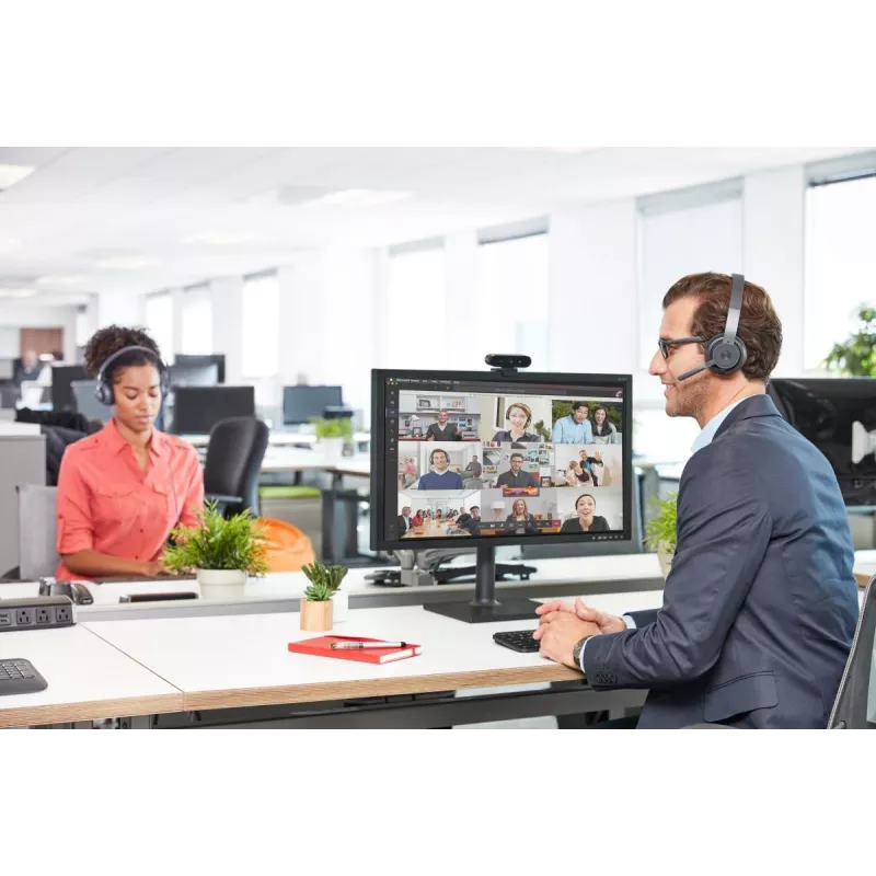 Logitech Zone Wireless MS 981-000854 Bluetooth-Headset, On-Ear, aktive Geräuschunterdrückung, kabelloses Qi-Laden, Microsoft Teams, Graphit