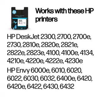 HP 305 Original-Tintenpatrone mit drei Farben, Cyan, Magenta, Gelb, 1 St., 100 Seiten