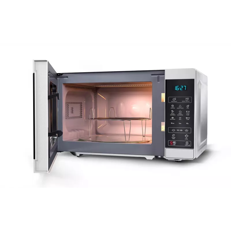 Sharp YC-MG02E-S Mikrowelle Schwarz, Stahl Kombinationsmikrowelle Arbeitsplatte 20 l 800 W